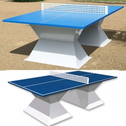 Table de ping pong antichoc espaces publics plateau HD 35 mm bleu foncé
