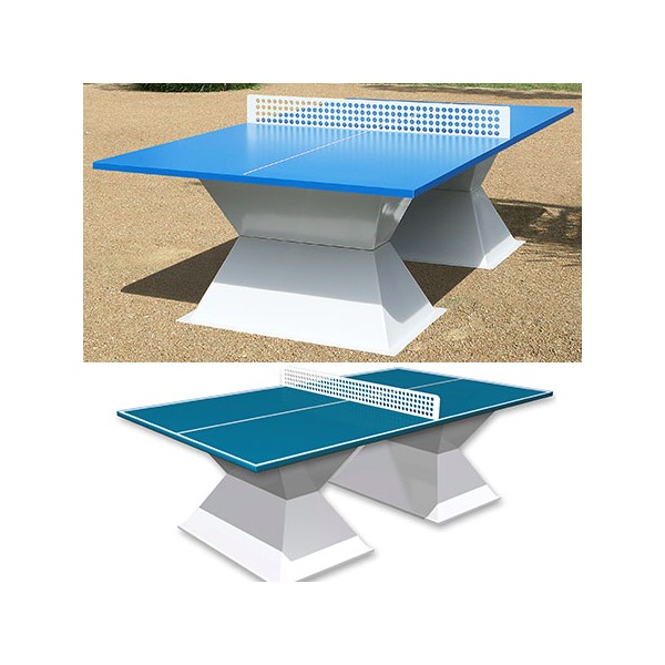 Table de ping pong antichoc espaces publics plateau HD 35 mm bleu lagon