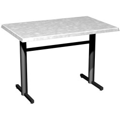 Table monobloc Bistro plateau stratifié moulé 110x70 cm