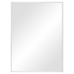 Miroir de sanitaire verre 3 mm cadre acier finition époxy blanc 80 x 60 cm