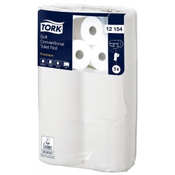 Carton de 96 rlx de papier hygiénique blanc Tork T4 2p 198f ECOLABEL