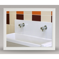 Miroir sanitaire avec cadre MDF Blanc 320x400 mm