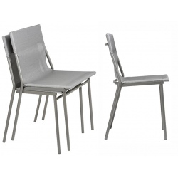 Chaise empilable Horizon toile Batyline® gris clair (le lot de 2)