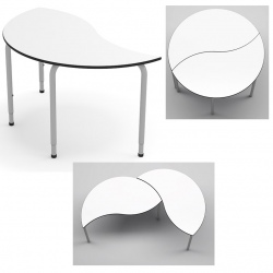 Table modulable et réglable T4 à T6 Yang diam 130 x 74 cm
