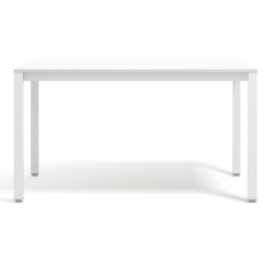Table plateau aggloméré chant ABS coloris blanc  180x80 cm T6