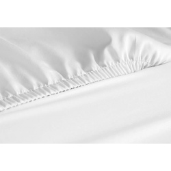 Drap housse polycoton blanc Gisèle 160x200 cm (lot de 20)