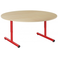 Table reglable T1 à T4 à dégagement latéral Loulou mélaminé ronde ø 120 cm