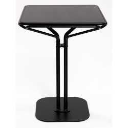 Table Bistro carrée 60x60 cm plateau laqué noir