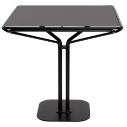 Table Bistro carrée 80x80 cm plateau métal noir