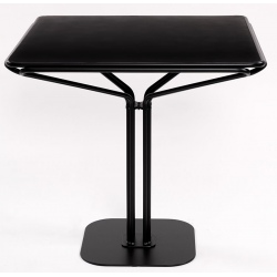 Table Bistro carrée 80x80 cm plateau laqué noir