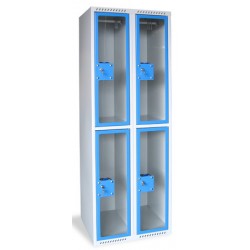 Armoire multicases portes plexi 2 colonnes 4 cases L60xP49xH180 cm