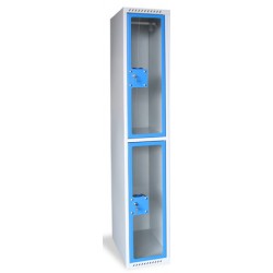 Armoire multicases portes plexi 1 colonne 2 cases L30xP49xH180 cm