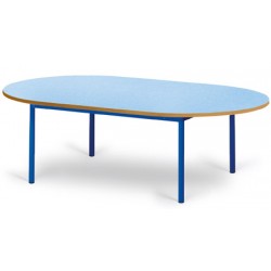 Table maternelle Elise stratifié pieds métal ovale 150x90 cm TC à T3