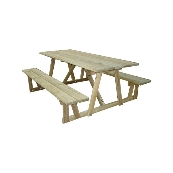Table de pique-nique bois Andorre L200 cm