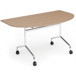 Table mobile et rabattable Oxygène demi rond 160x90 cm structure alu