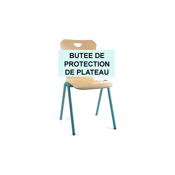 Chaise coque bois appui sur table : butée de protection de plateau