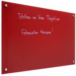 Panneau d'affichage magnétique en verre peint rouge 60x90 cm