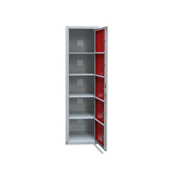 Armoire scolaire casier visitable 1 colonne 5 cases L45xP50xH180 cm