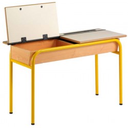 Table pupitre avec casier ouvrant 130x50 cm stratifié 