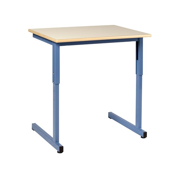 Table scolaire Naples à dégagement latéral réglable 130x50 cm stratifié stratifié chants ABS  T4 à T6