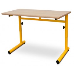 Table scolaire réglable Clémentine stratifié alaise bois 130x50 cm T4 à T6