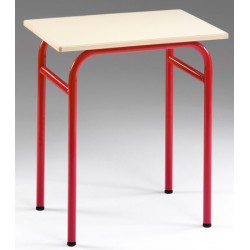Table scolaire 4 pieds Primo mélaminé PVC avec casier 70x50 cm 