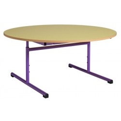 Table maternelle réglable ronde ø 120 cm mélaminé chants PVC