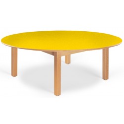 Table maternelle ovale Lola hêtre vernis stratifié alaise bois 120x90 cm TC à T3