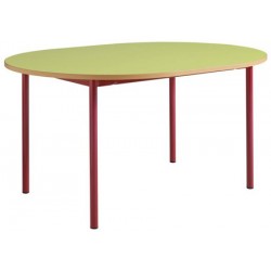 Table maternelle 4 pieds ovale 120x90 mélaminé chants ABS T1 à T4