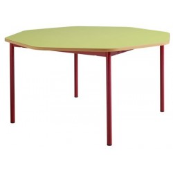 Table maternelle 4 pieds octogonale ø 120 mélaminé chants ABS T1 à T4