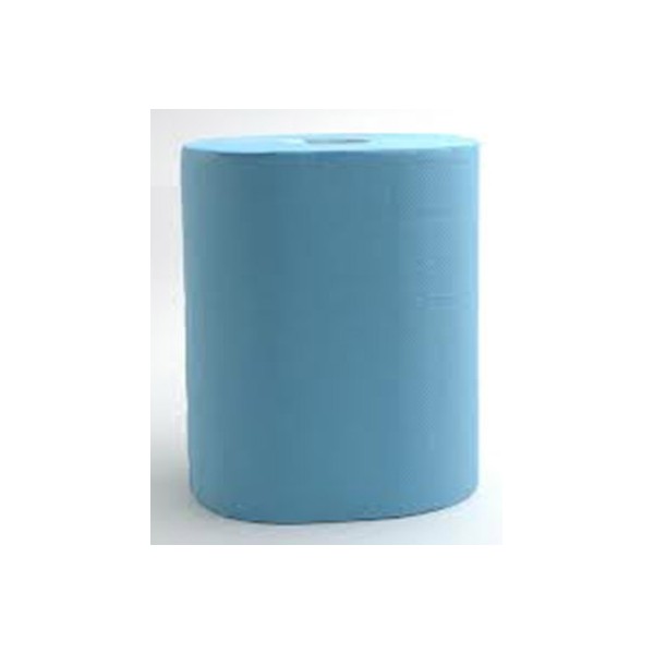 Carton de 6 bobines à dévidage central ouate bleue 450f 20 x 25 cm