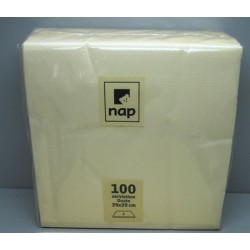 Carton de 18 paquets de 100 serviettes ouate 20 x 20 cm ivoire