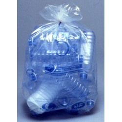 Carton de 8 rlx de 25 sacs poubelles 130L bd 38 microns nf transparent